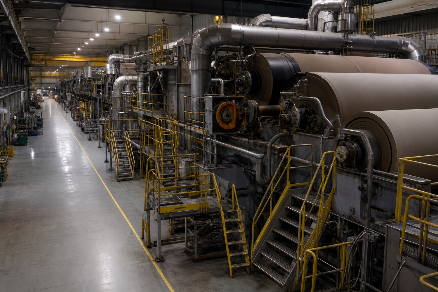 Paper drying line with cylinders at Nexa Papers mill